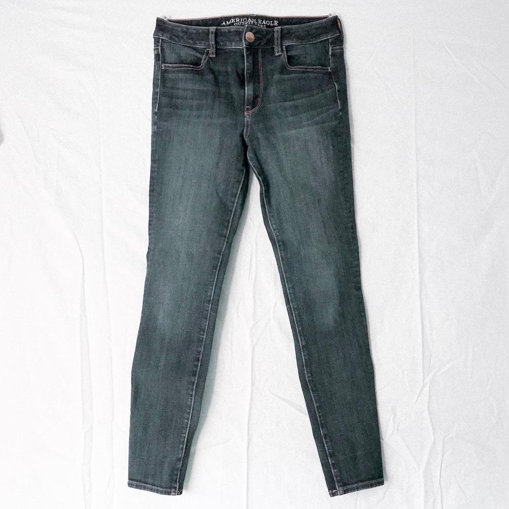 American Eagle Hi-Rise 360 Stretch Dark Jeans